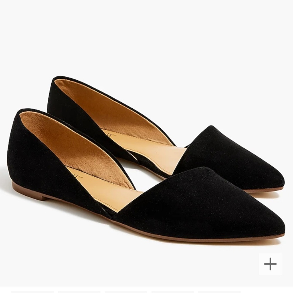 J. Crew Zoe D'Orsay Black Pointed Toe Flats